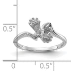 14k White Gold Polished Diamond & Pearl Ring Mounting (No Stone Included)