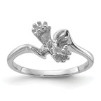14k White Gold Polished Diamond & Pearl Ring Mounting (No Stone Included)