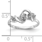14k White Gold Polished Diamond & Pearl Ring Mounting (No Stone Included)
