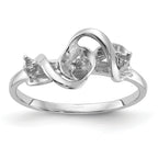 14k White Gold Polished Diamond & Pearl Ring Mounting (No Stone Included)