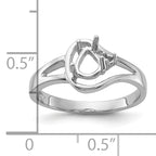 14k White Gold Polished .02ct. Diamond & 6x4 Pear Gemstone Ring Mounting (No Stone Included)