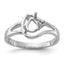 14k White Gold Polished .02ct. Diamond & 6x4 Pear Gemstone Ring Mounting (No Stone Included)