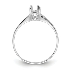 14k White Gold Polished 6x4 Pear Filigree Gemstone Ring Mounting (No Stone Included)