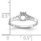 14k White Gold Polished 6x4 Pear Filigree Gemstone Ring Mounting (No Stone Included)