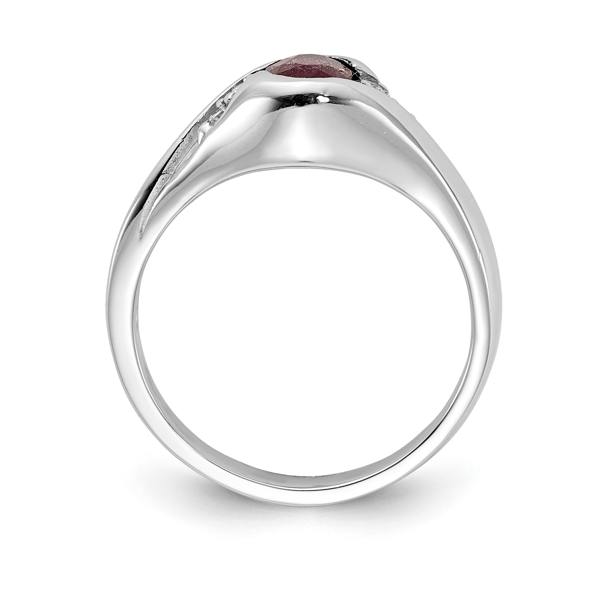 14k White Gold 6x4mm Oval Ruby AA Diamond ring Secondary image