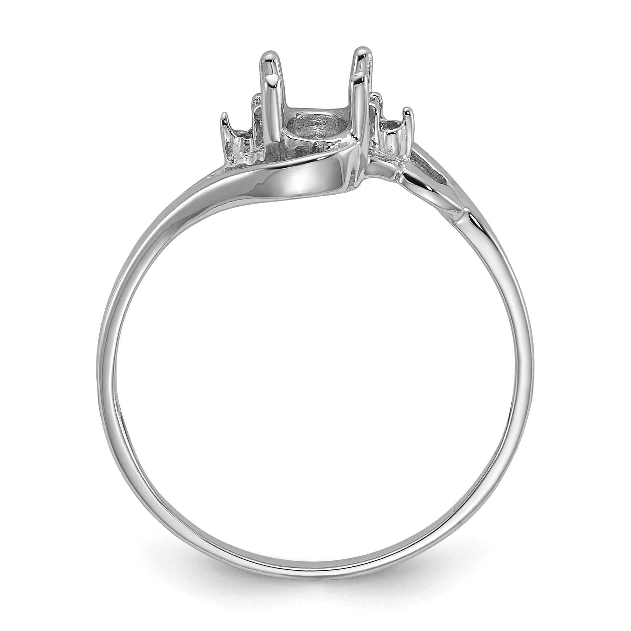 14k White Gold Diamond & Gemstone Ring Mounting (No Stone Included) Secondary image