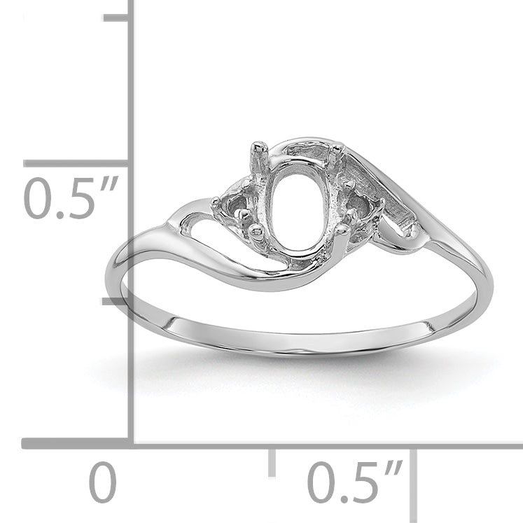 14k White Gold Diamond & Gemstone Ring Mounting (No Stone Included)