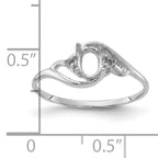 14k White Gold Diamond & Gemstone Ring Mounting (No Stone Included)