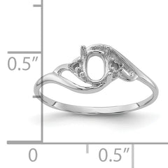 14k White Gold Diamond & Gemstone Ring Mounting (No Stone Included)