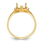 14k Polished .03ct. Diamond & 6mm Heart Gemstone Ring Mounting (No Stone Included)