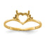 14k Polished .03ct. Diamond & 6mm Heart Gemstone Ring Mounting (No Stone Included)
