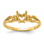 14k Polished .02ct. Diamond & 5mm Heart Gemstone Ring Mounting (No Stone Included)