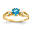 14k 5mm Heart Blue Topaz A Diamond ring