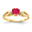14k 5mm Heart Ruby VS Diamond ring