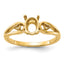 14k Polished .05ct. Diamond & 7x5 Oval Gemstone Ring Mounting (No Stone Included)