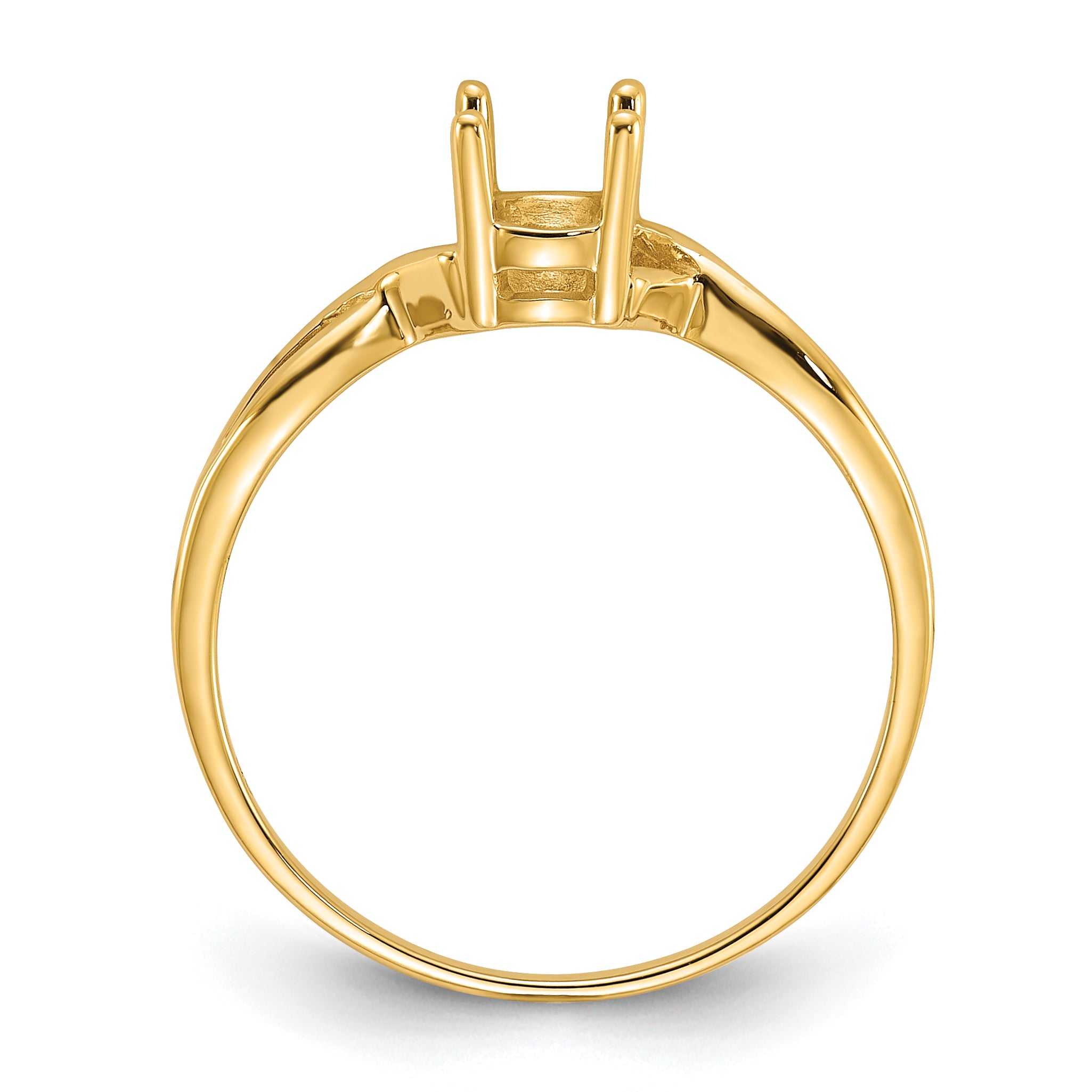 14k Polished 7x5 Oval Gemstone Ring Mounting (No Stone Included)