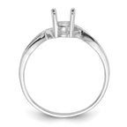 14k White Gold Polished 7x5 Oval Gemstone Ring Mounting (No Stone Included)