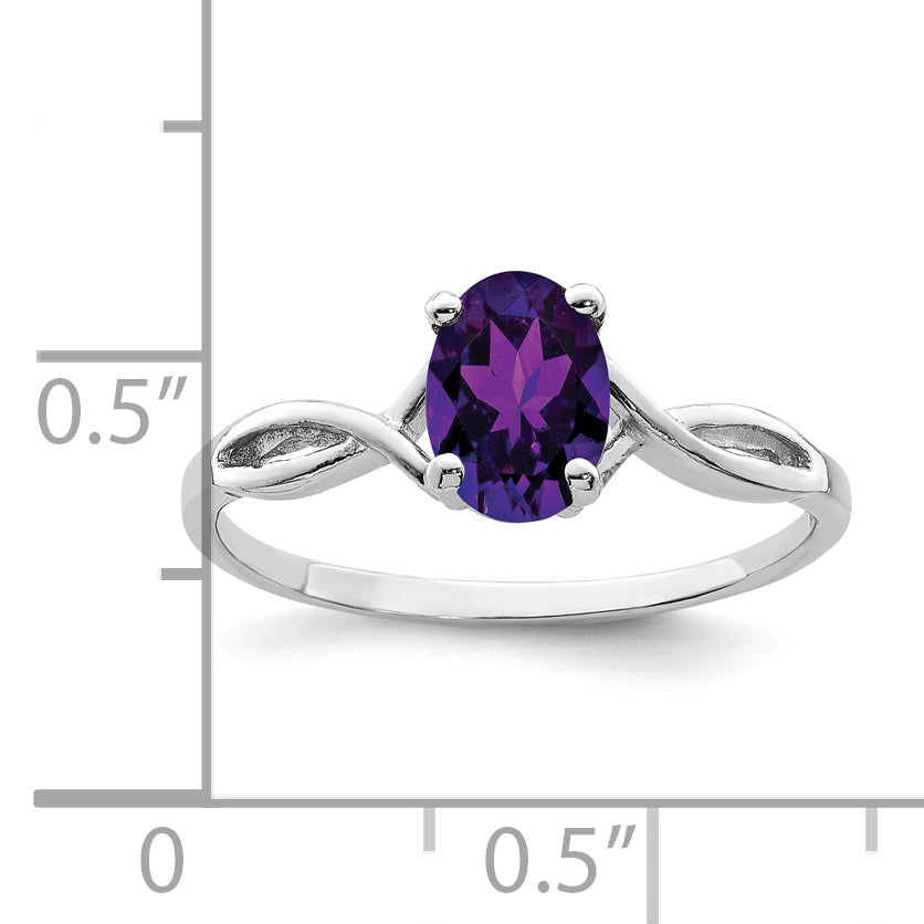 14k White Gold Amethyst ring Secondary image