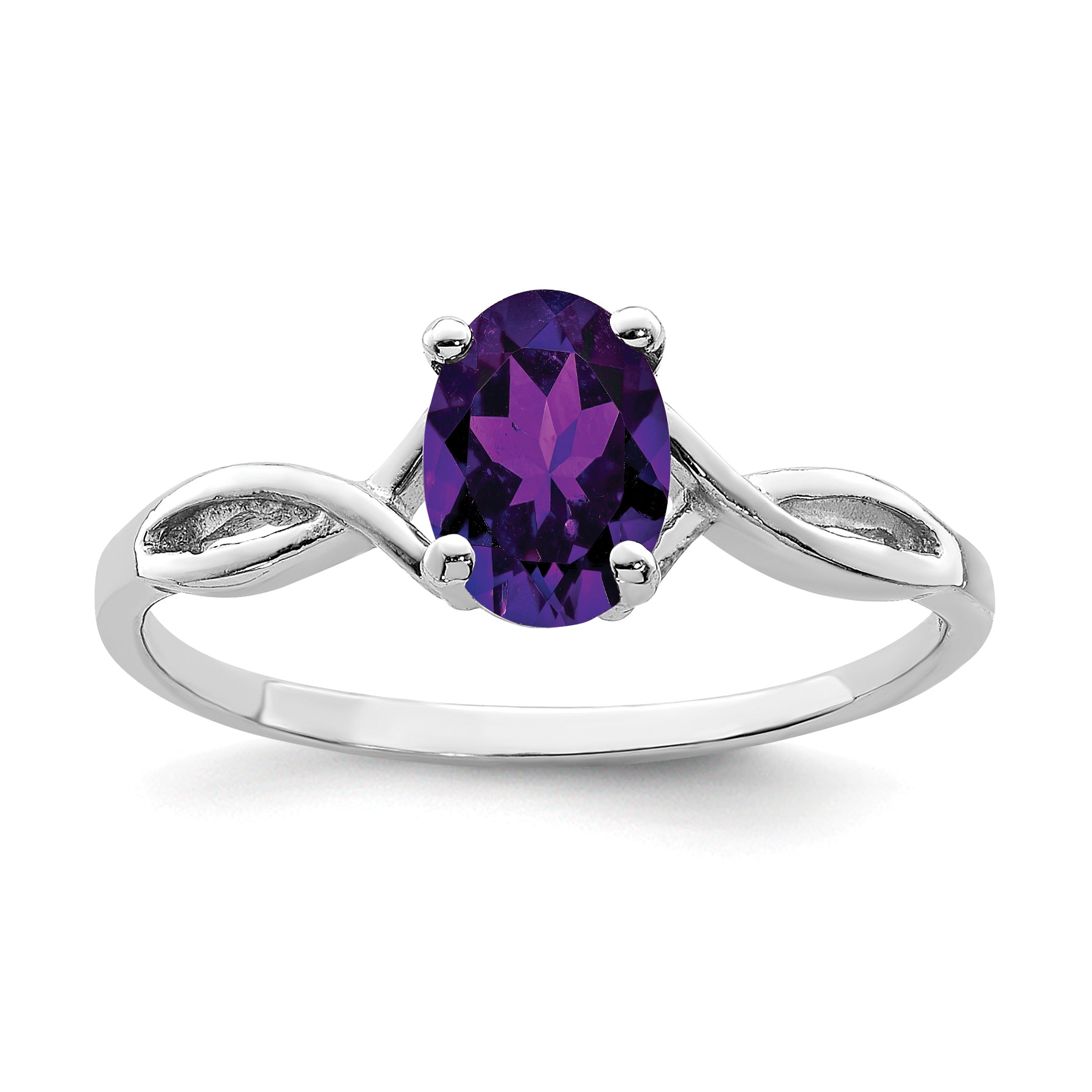 14k White Gold Amethyst ring Main image