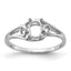 14k White Gold Polished 6x4 Oval Gemstone Ring Mounting (No Stone Included)