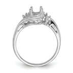 14k White Gold Diamond / 7x5mm Oval Gemstone Ring Mounting (No Stone Included)