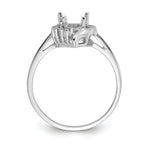 14k White Gold Polished .03ct. Diamond & 6mm Heart Gemstone Ring Mounting (No Stone Included)