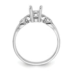 14k White Gold Polished7x5Oval Gemstone Ring Mounting (No Stone Included)