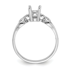 14k White Gold Polished7x5Oval Gemstone Ring Mounting (No Stone Included)