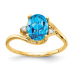 14k Blue Topaz Diamond ring