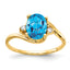 14k Blue Topaz Diamond ring