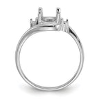 14k White Gold .03ct. Diamond / 8x6 Oval Gemstone Ring Mounting (No Stone Included)