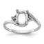 14k White Gold .03ct. Diamond / 8x6 Oval Gemstone Ring Mounting (No Stone Included)