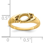 14k Polished .06ct. Diamond & 7x5 Oval Gemstone Ring Mounting (No Stone Included)