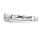 14k White Gold AA Quality 1/20 carat Diamond Trio Complete Engagement Ring
