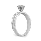 14k White Gold AA Quality 1/20 carat Diamond Trio Complete Engagement Ring