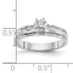 14k White Gold AA Quality 1/20 carat Diamond Trio Complete Engagement Ring