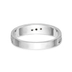 14k White Gold AA Quality .03 carat Diamond Trio Ladies Complete Wedding Band
