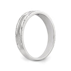 14k White Gold AA Quality .03 carat Diamond Trio Ladies Complete Wedding Band