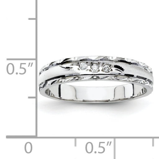 14k White Gold Ladies Band (Trio) Mounting (No Stone Included)