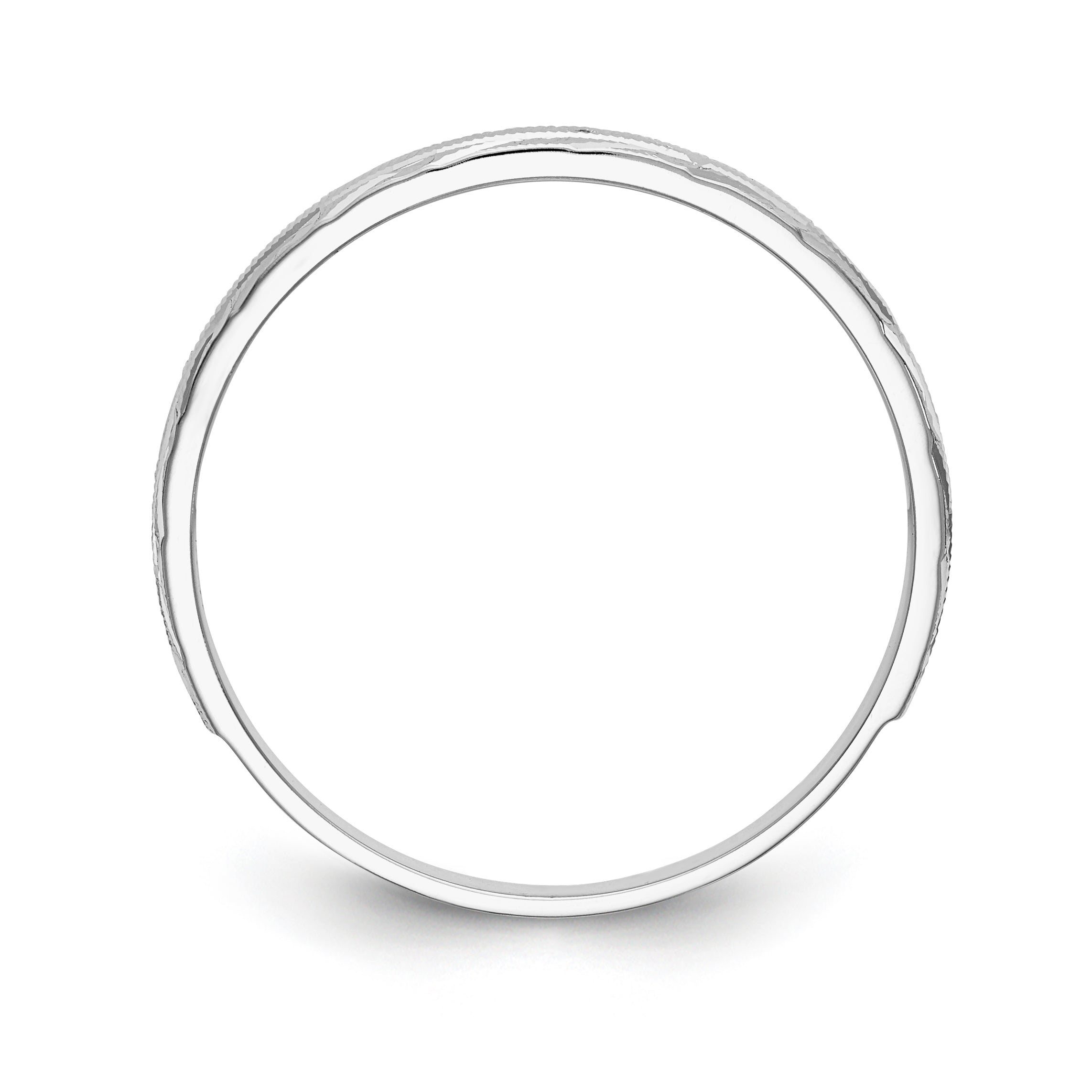 14k White Gold AA Quality .03 carat Diamond Trio Mens Complete Wedding Band Secondary image