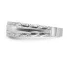 14k White Gold AA Quality .03 carat Diamond Trio Mens Complete Wedding Band