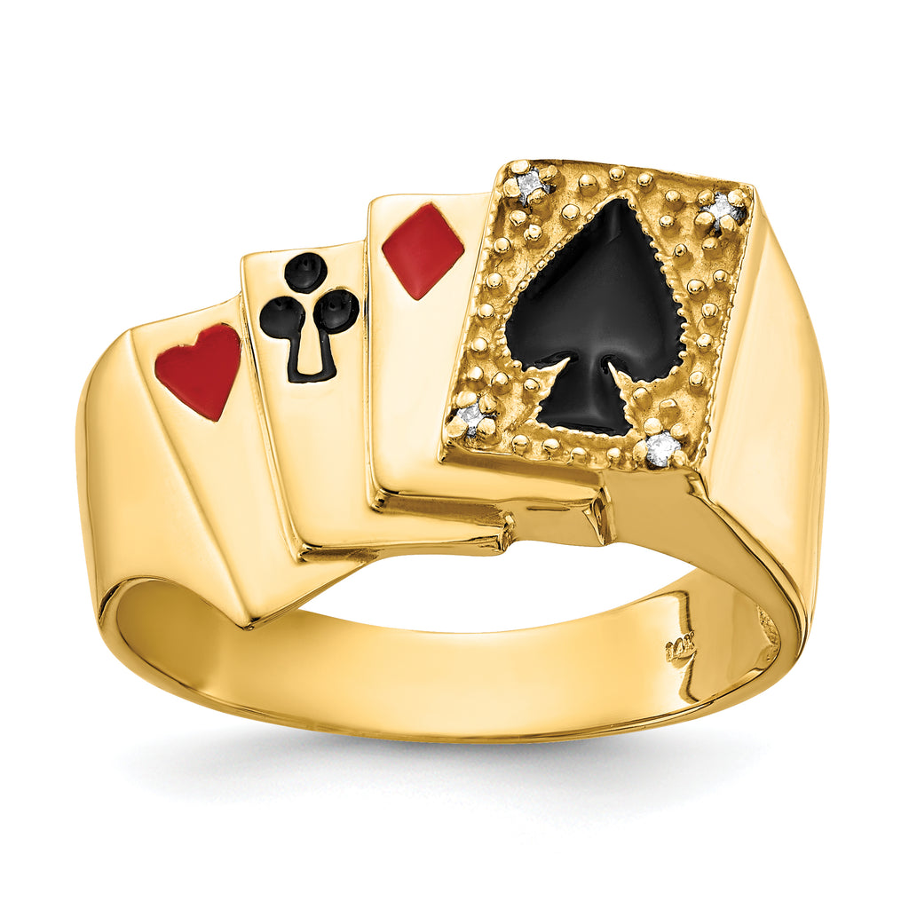 14k AAA Diamond men's ring