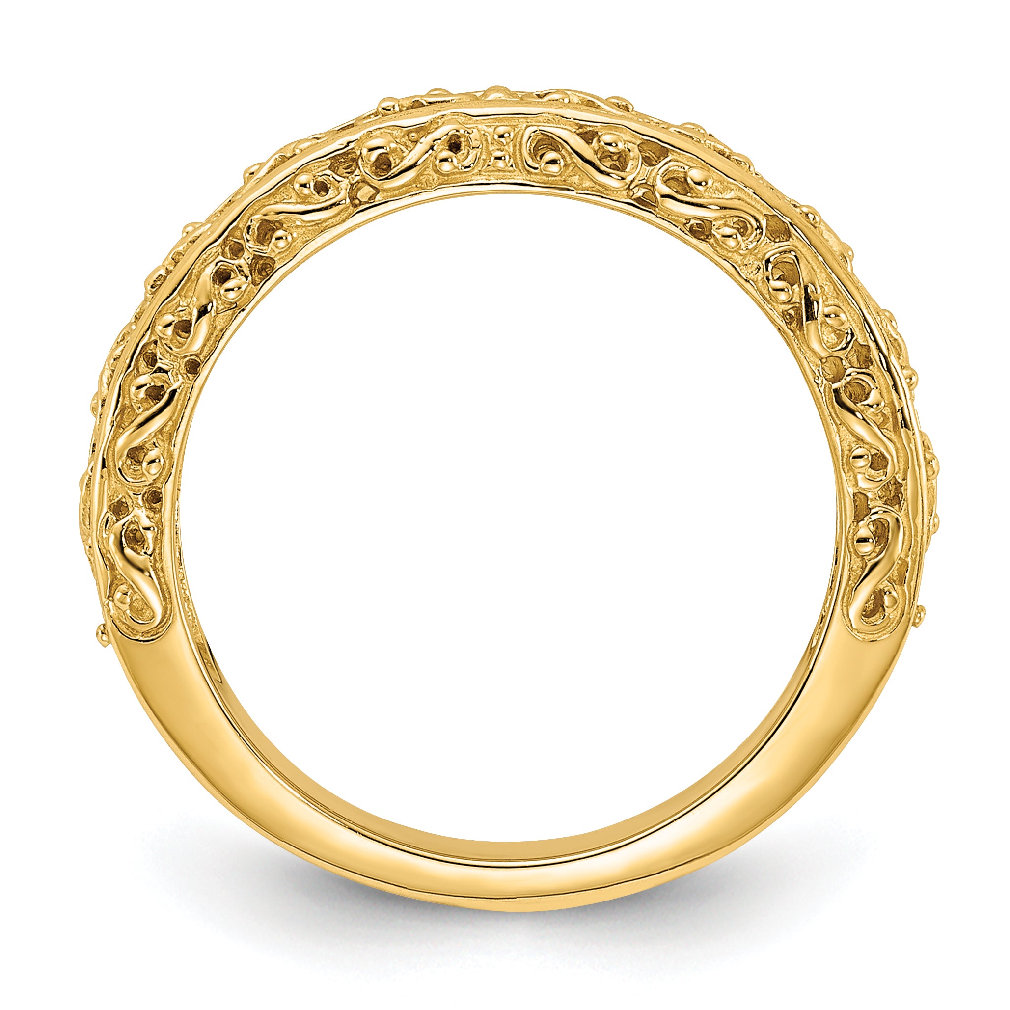14k 3mm Filigree Wedding Band Secondary image