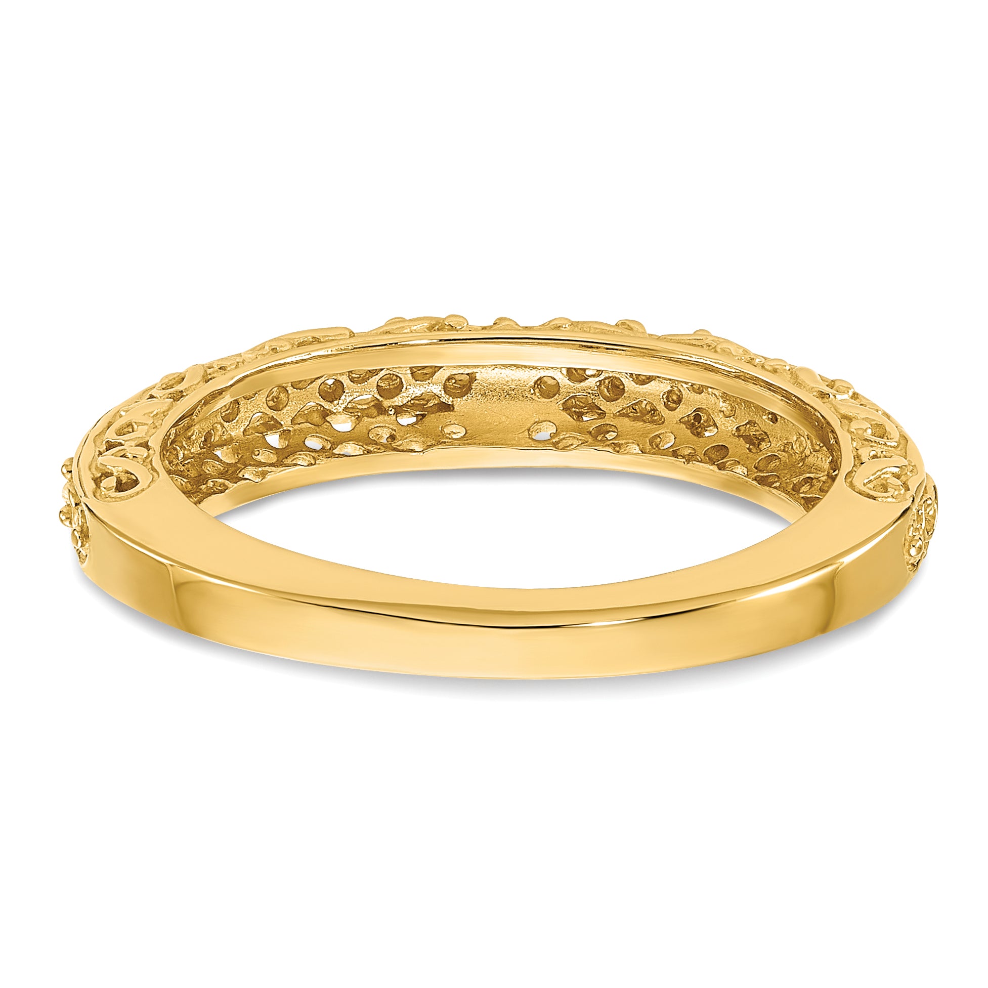 14k 3mm Filigree Wedding Band