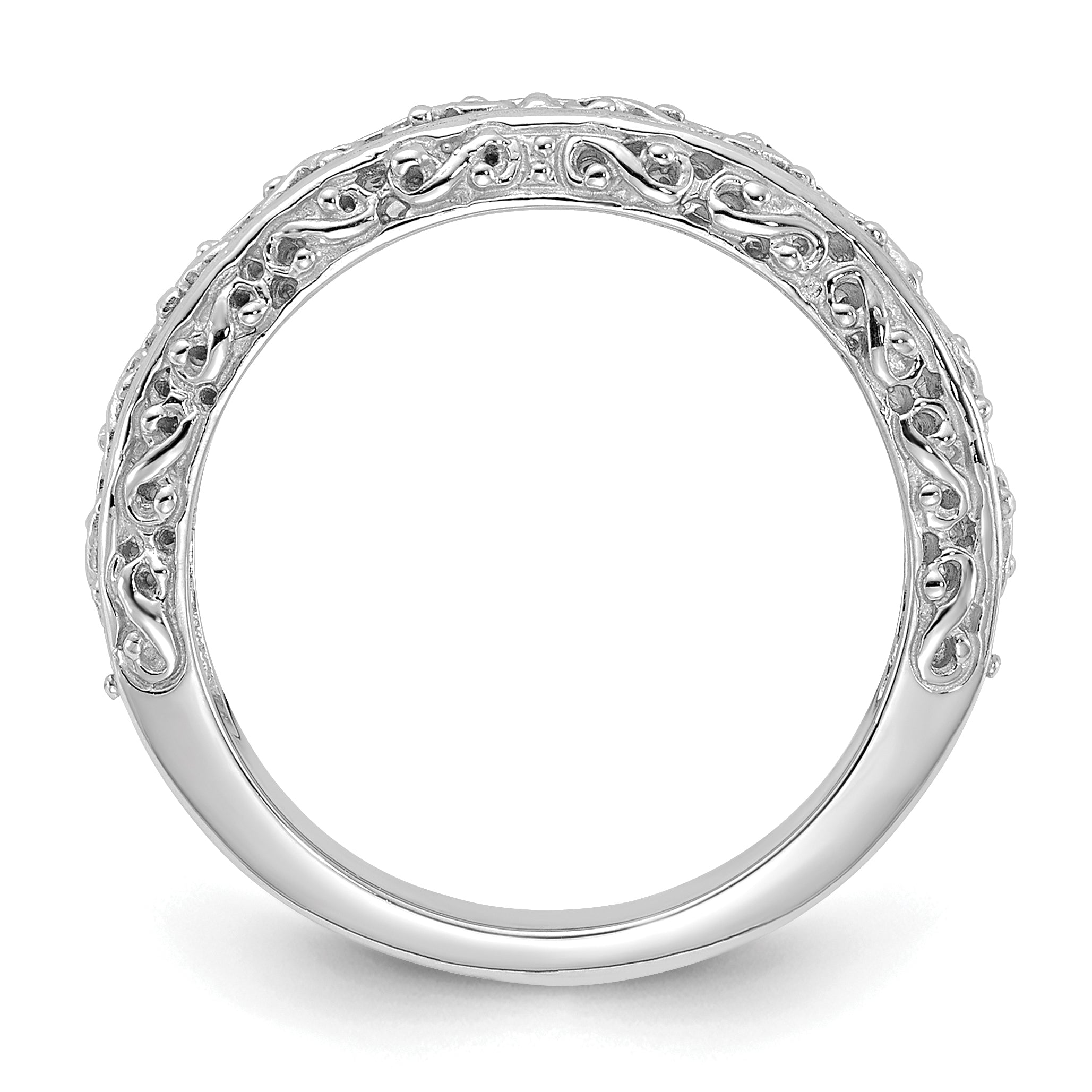 14k White Gold 3mm Filigree Wedding Band Secondary image