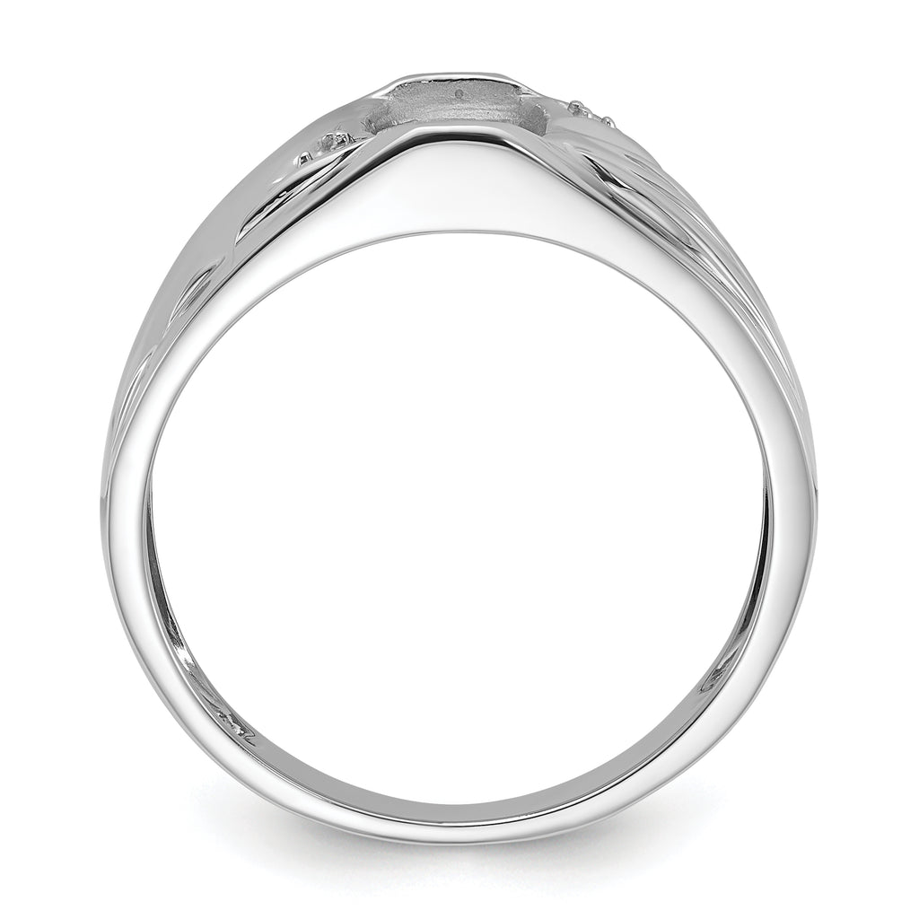 14k White Gold Mens Diamond and Onyx Ring Mounting (No Stone Included)