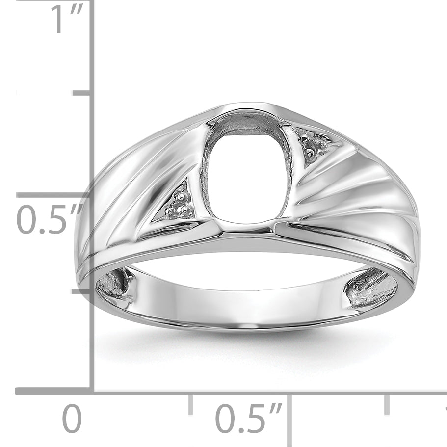 14k White Gold Mens Diamond and Onyx Ring Mounting (No Stone Included)