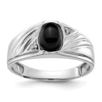 14k White Gold A Diamond Men's Ring