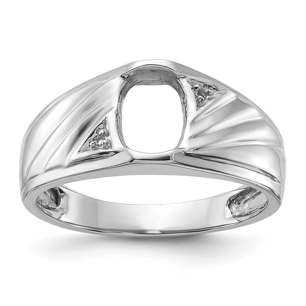 14k White Gold Mens Diamond and Onyx Ring Mounting (No Stone Included)