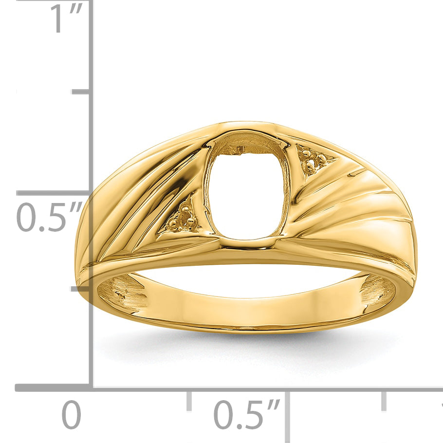 14k Mens Diamond and Onyx Ring Mounting (No Stone Included)